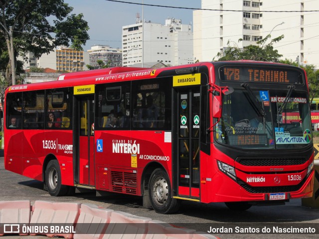Viação Araçatuba 1.5.036 na cidade de Niterói, Rio de Janeiro, Brasil, por Jordan Santos do Nascimento. Número da foto: #13295963.