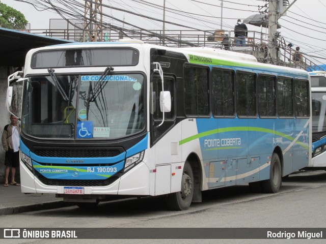 Viação Ponte Coberta RJ 190.093 na cidade de Rio de Janeiro, Rio de Janeiro, Brasil, por Rodrigo Miguel. Número da foto: #13293918.