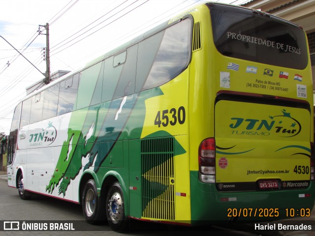 JTN Tur Turismo 4530 na cidade de Patos de Minas, Minas Gerais, Brasil, por Hariel Bernades. Número da foto: #13295597.