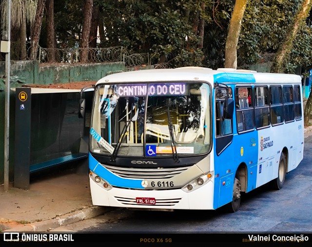 Transwolff Transportes e Turismo 6 6116 na cidade de São Paulo, São Paulo, Brasil, por Valnei Conceição. Número da foto: #13295997.