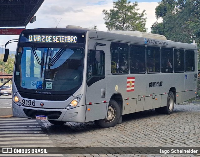 BluMob - Concessionária de Transporte Urbano de Blumenau 9196 na cidade de Blumenau, Santa Catarina, Brasil, por Iago Scheineider. Número da foto: #13294129.
