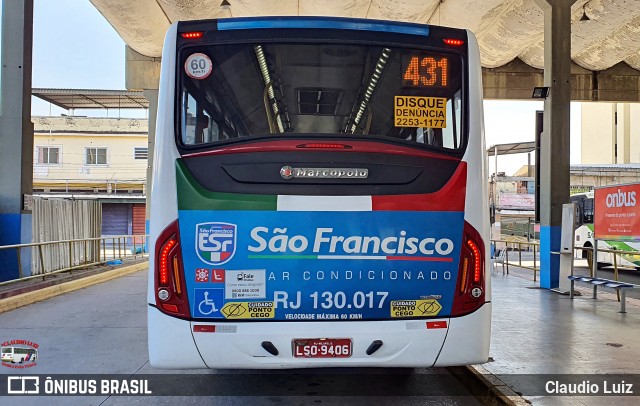 Expresso São Francisco RJ 130.017 na cidade de Nilópolis, Rio de Janeiro, Brasil, por Claudio Luiz. Número da foto: #13271341.