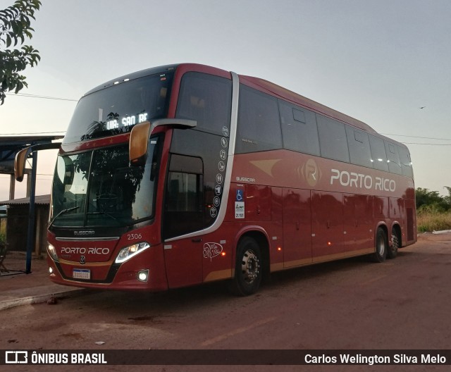 Auto Viação Porto Rico 2306 na cidade de Luzinópolis, Tocantins, Brasil, por Carlos Welington Silva Melo. Número da foto: #13268831.