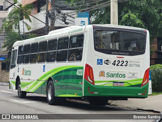 Viação Piracicabana Santos 4223 na cidade de Santos, São Paulo, Brasil, por Brenno Santos. Número da foto: #13269622.