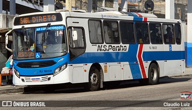 Viação Nossa Senhora da Penha RJ 188.031 na cidade de Nilópolis, Rio de Janeiro, Brasil, por Claudio Luiz. Número da foto: #13271261.