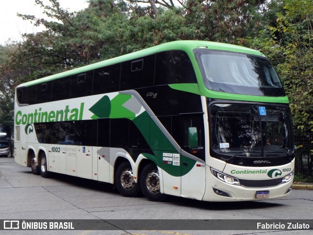 Viação Continental de Transportes 1003 na cidade de São Paulo, São Paulo, Brasil, por Fabricio Zulato. Número da foto: #13272915.