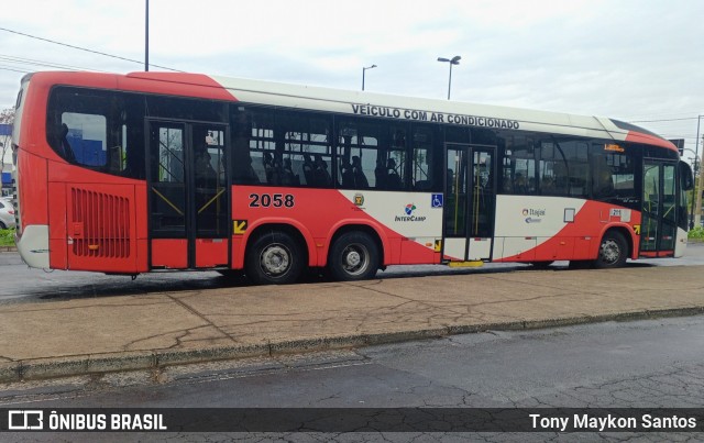 Itajaí Transportes Coletivos 2058 na cidade de Campinas, São Paulo, Brasil, por Tony Maykon Santos. Número da foto: #13273838.