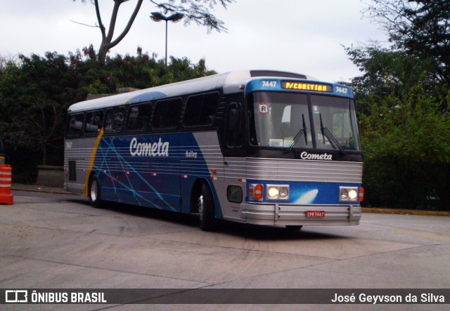 Viação Cometa 7447 na cidade de São Paulo, São Paulo, Brasil, por José Geyvson da Silva. Número da foto: #13273373.