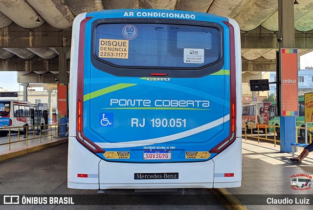 Viação Ponte Coberta RJ 190.051 na cidade de Nilópolis, Rio de Janeiro, Brasil, por Claudio Luiz. Número da foto: #13272640.