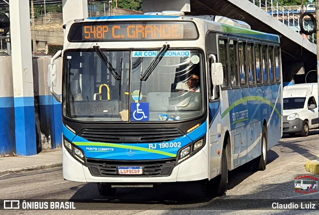 Viação Ponte Coberta RJ 190.002 na cidade de Nilópolis, Rio de Janeiro, Brasil, por Claudio Luiz. Número da foto: #13275208.