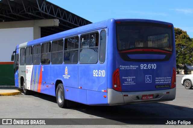 Empresa de Ônibus Pássaro Marron 92.610 na cidade de Lorena, São Paulo, Brasil, por João Felipe. Número da foto: #13275266.