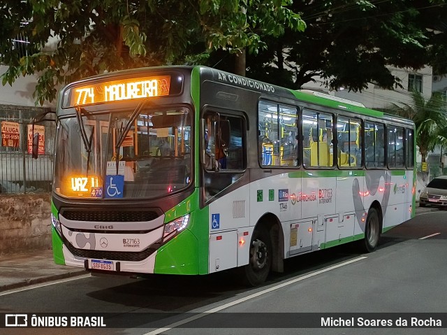 Caprichosa Auto Ônibus B27163 na cidade de Rio de Janeiro, Rio de Janeiro, Brasil, por Michel Soares da Rocha. Número da foto: #13276014.