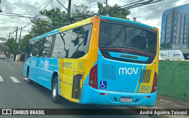 TCGL - Transportes Coletivos Grande Londrina 4527 na cidade de Londrina, Paraná, Brasil, por André Aguirra Taioqui. Número da foto: #13274890.