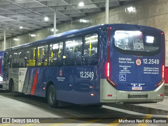 Auto Viação Bragança Metropolitana > Viação Raposo Tavares 12.2549 na cidade de São Paulo, São Paulo, Brasil, por Matheus Neri dos Santos. Número da foto: #13274360.