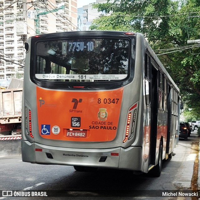 TRANSPPASS - Transporte de Passageiros 8 0347 na cidade de São Paulo, São Paulo, Brasil, por Michel Nowacki. Número da foto: #13276119.