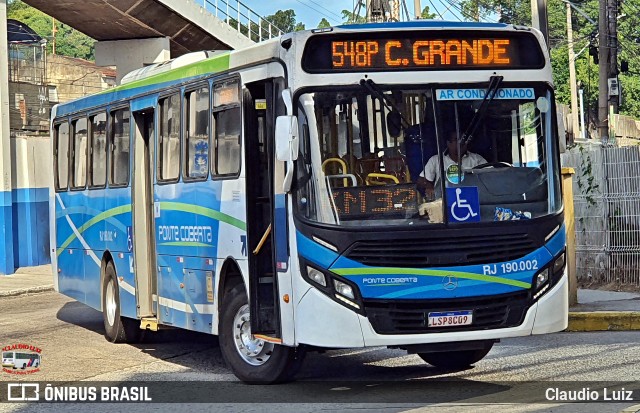 Viação Ponte Coberta RJ 190.002 na cidade de Nilópolis, Rio de Janeiro, Brasil, por Claudio Luiz. Número da foto: #13275209.