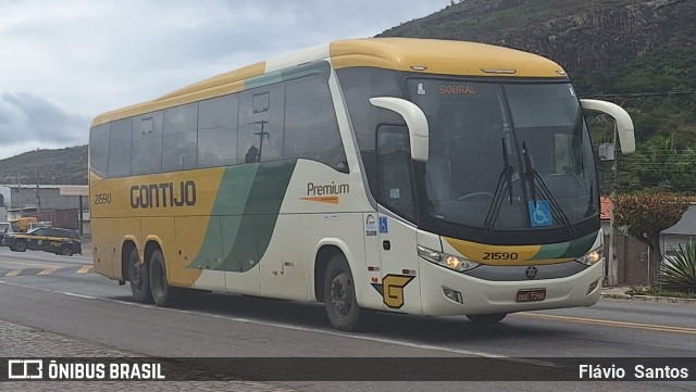 Empresa Gontijo de Transportes 21590 na cidade de Milagres, Bahia, Brasil, por Flávio  Santos. Número da foto: #13277591.