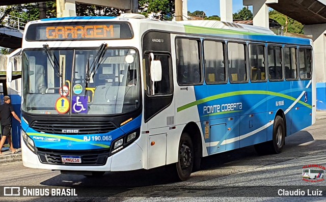Viação Ponte Coberta RJ 190.065 na cidade de Nilópolis, Rio de Janeiro, Brasil, por Claudio Luiz. Número da foto: #13279493.