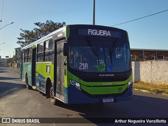 MOBI Transporte Urbano 157 na cidade de Governador Valadares, Minas Gerais, Brasil, por Arthur Nogueira Vanzillotta. Número da foto: #13276771.