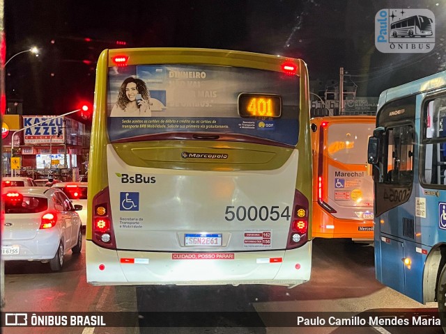 BsBus Mobilidade 500054 na cidade de Taguatinga, Distrito Federal, Brasil, por Paulo Camillo Mendes Maria. Número da foto: #13280041.