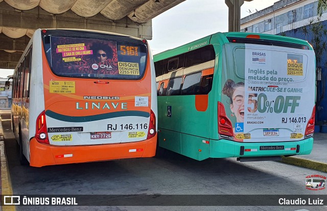 Linave Transportes RJ 146.116 na cidade de Nilópolis, Rio de Janeiro, Brasil, por Claudio Luiz. Número da foto: #13279703.