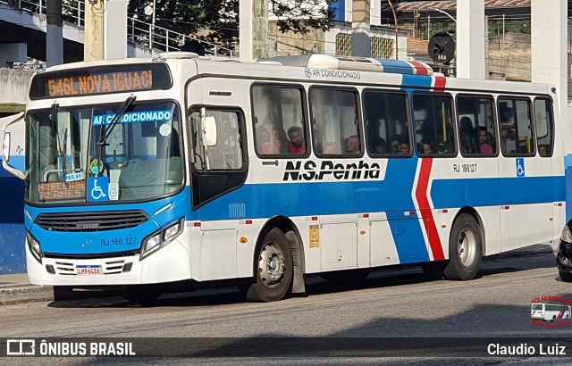 Viação Nossa Senhora da Penha RJ 188.127 na cidade de Nilópolis, Rio de Janeiro, Brasil, por Claudio Luiz. Número da foto: #13279635.