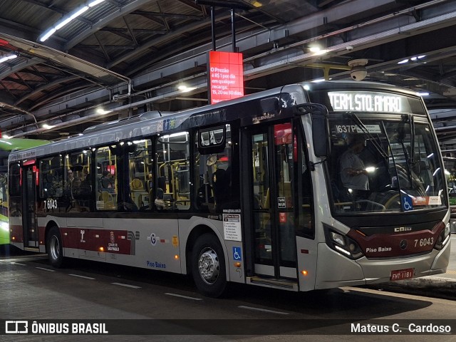 Viação Gatusa Transportes Urbanos 7 6043 na cidade de São Paulo, São Paulo, Brasil, por Mateus C.  Cardoso. Número da foto: #13278535.