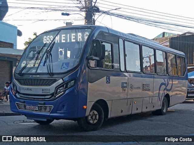 Viação Vila Real B11593 na cidade de Rio de Janeiro, Rio de Janeiro, Brasil, por Felipe Costa. Número da foto: #13277226.