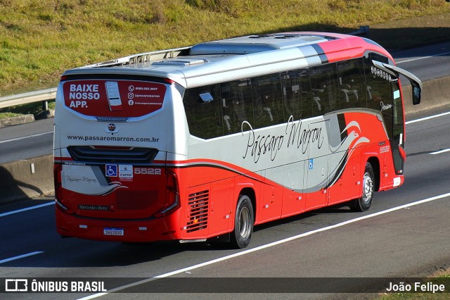 Empresa de Ônibus Pássaro Marron 5522 na cidade de Canas, São Paulo, Brasil, por João Felipe. Número da foto: #13278324.