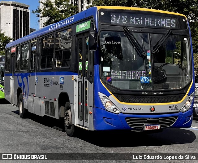 Viação Vila Real B11540 na cidade de Rio de Janeiro, Rio de Janeiro, Brasil, por Luiz Eduardo Lopes da Silva. Número da foto: #13279869.