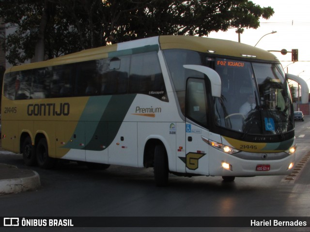Empresa Gontijo de Transportes 21445 na cidade de Patos de Minas, Minas Gerais, Brasil, por Hariel Bernades. Número da foto: #13278079.
