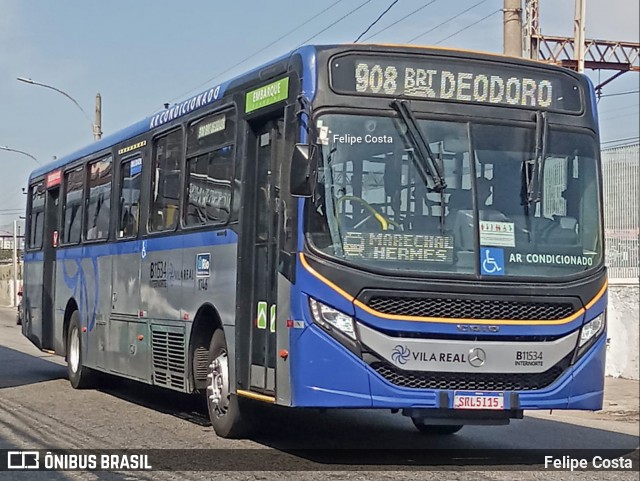 Viação Vila Real B11534 na cidade de Rio de Janeiro, Rio de Janeiro, Brasil, por Felipe Costa. Número da foto: #13277220.