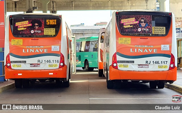 Linave Transportes RJ 146.116 na cidade de Nilópolis, Rio de Janeiro, Brasil, por Claudio Luiz. Número da foto: #13279717.