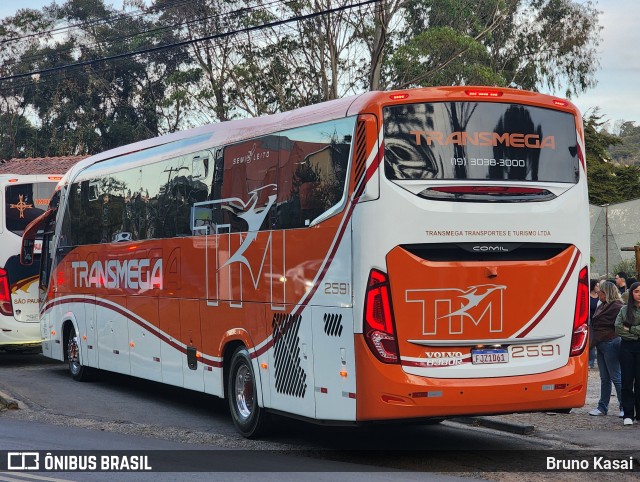 Transmega Transportes e Turismo 2591 na cidade de Campos do Jordão, São Paulo, Brasil, por Bruno Kasai. Número da foto: #13277025.
