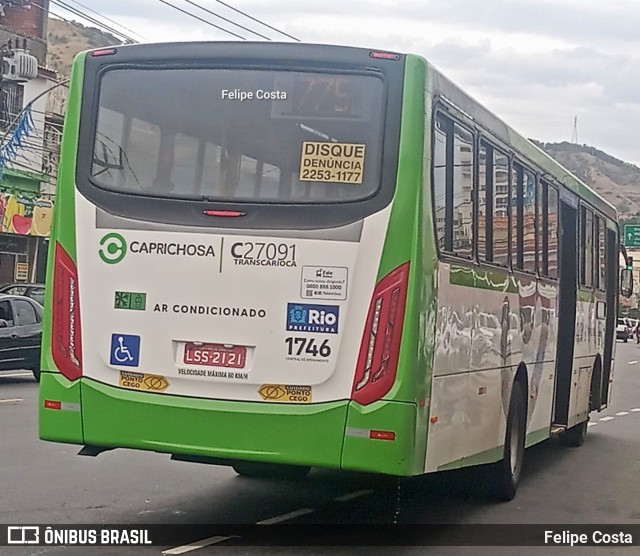 Caprichosa Auto Ônibus C27091 na cidade de Rio de Janeiro, Rio de Janeiro, Brasil, por Felipe Costa. Número da foto: #13277212.