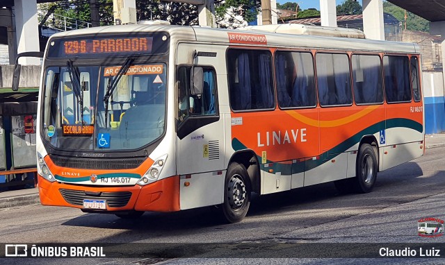 Linave Transportes RJ 146.017 na cidade de Nilópolis, Rio de Janeiro, Brasil, por Claudio Luiz. Número da foto: #13279575.