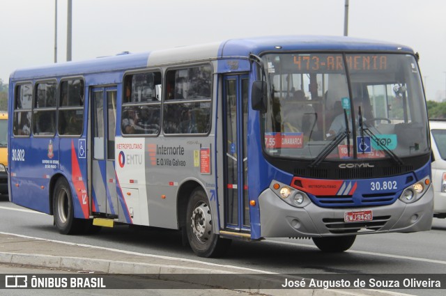 Empresa de Ônibus Vila Galvão 30.802 na cidade de São Paulo, São Paulo, Brasil, por José Augusto de Souza Oliveira. Número da foto: #13278894.