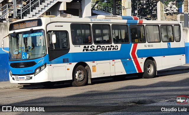 Viação Nossa Senhora da Penha RJ 188.103 na cidade de Nilópolis, Rio de Janeiro, Brasil, por Claudio Luiz. Número da foto: #13279719.