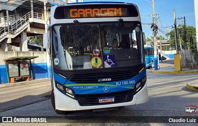 Viação Ponte Coberta RJ 190.065 na cidade de Nilópolis, Rio de Janeiro, Brasil, por Claudio Luiz. Número da foto: #13279503.