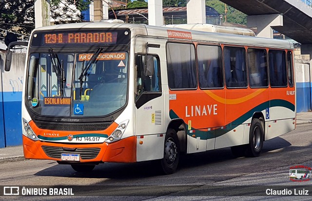Linave Transportes RJ 146.017 na cidade de Nilópolis, Rio de Janeiro, Brasil, por Claudio Luiz. Número da foto: #13279566.