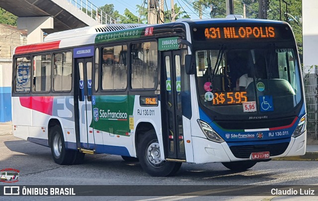 Expresso São Francisco RJ 130.011 na cidade de Nilópolis, Rio de Janeiro, Brasil, por Claudio Luiz. Número da foto: #13279618.