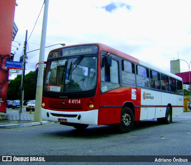 Nova Aliança  4 > Empresa de Transportes Novo Horizonte 4 4114 na cidade de São Paulo, São Paulo, Brasil, por Adriano Ônibus . Número da foto: #13281971.