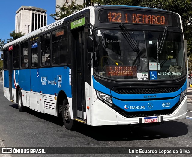 Transurb A72194 na cidade de Rio de Janeiro, Rio de Janeiro, Brasil, por Luiz Eduardo Lopes da Silva. Número da foto: #13281646.