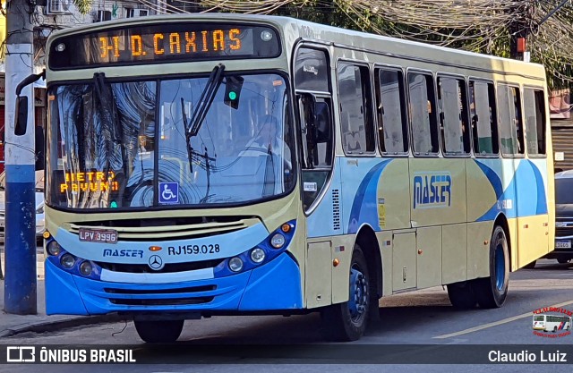 Master Transportes Coletivos de Passageiros RJ 159.028 na cidade de Nilópolis, Rio de Janeiro, Brasil, por Claudio Luiz. Número da foto: #13283187.