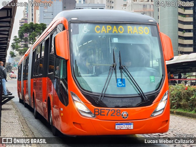 Transporte Coletivo Glória BE728 na cidade de Curitiba, Paraná, Brasil, por Lucas Weber Calizario. Número da foto: #13280274.