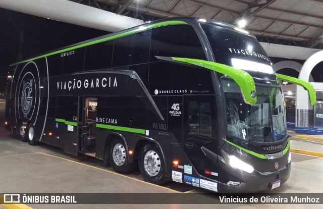 Viação Garcia 96180 na cidade de Marília, São Paulo, Brasil, por Vinicius de Oliveira Munhoz. Número da foto: #13280454.