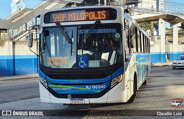 Viação Ponte Coberta RJ 190.040 na cidade de Nilópolis, Rio de Janeiro, Brasil, por Claudio Luiz. Número da foto: #13283156.