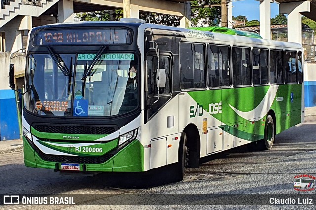 Viação São José RJ 200.006 na cidade de Nilópolis, Rio de Janeiro, Brasil, por Claudio Luiz. Número da foto: #13282959.