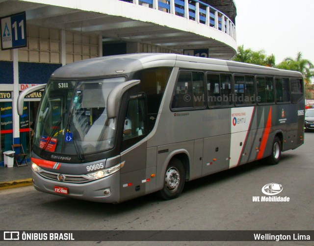 Empresa de Ônibus Pássaro Marron 90605 na cidade de Aparecida, São Paulo, Brasil, por Wellington Lima. Número da foto: #13280130.