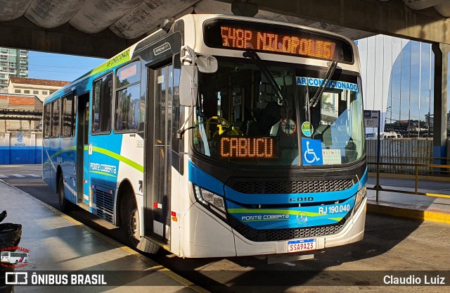 Viação Ponte Coberta RJ 190.040 na cidade de Nilópolis, Rio de Janeiro, Brasil, por Claudio Luiz. Número da foto: #13283165.